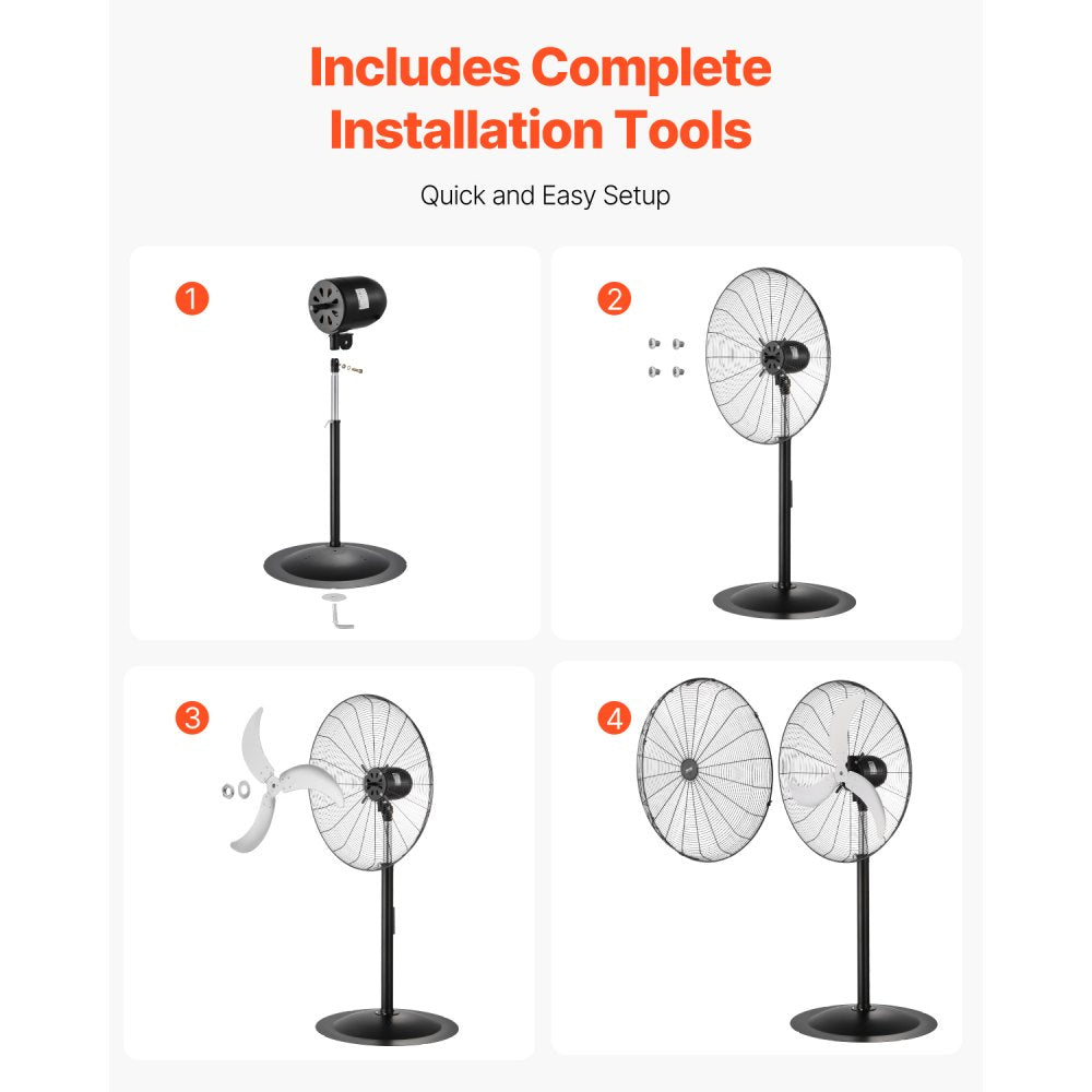 BT-HIF30B - 30" 3-Speed Oscillating Metal Fan with Adjustable Height
