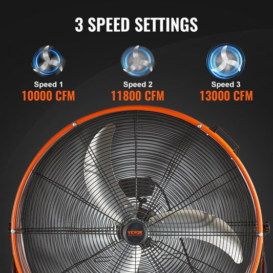 HIFANXDRUM30 - 30-Inch High Velocity Industrial Fan with Mobile Casters