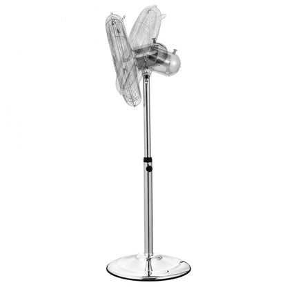 FS-40M - 16-Inch Adjustable Metal Pedestal Fan with Powerful 55W Motor