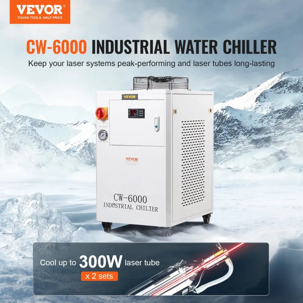 CW6000 - 1500W Industrial Water Chiller for Laser Cooling, Fast Temp Control