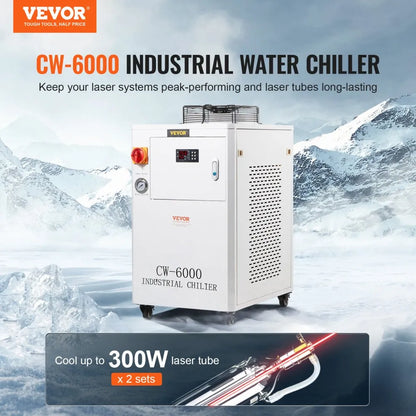 CW6000 - 1500W Industrial Water Chiller for Laser Cooling, Fast Temp Control