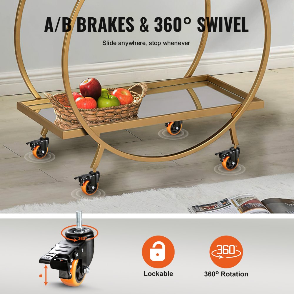 CC-YJJL-4 - 4" Heavy-Duty Caster Wheels with Dual Locking Brake, 440 lbs Capacity