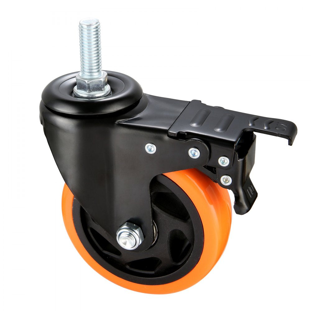 CC-YJJL-4 - 4" Heavy-Duty Caster Wheels with Dual Locking Brake, 440 lbs Capacity
