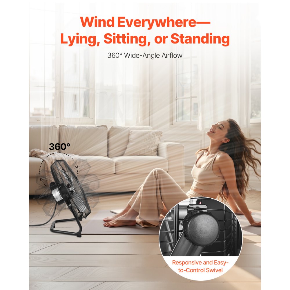 HIFANXFLOOR14 - 14" High-Speed Fan with 2560 CFM Airflow and Adjustable Tilt