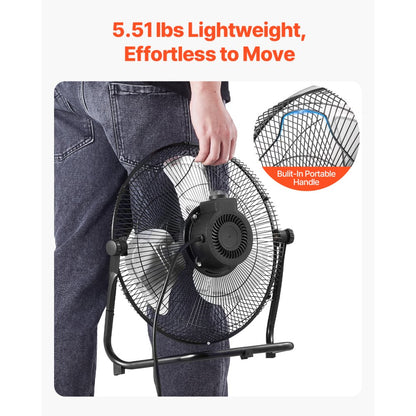 HIFANXFLOOR14 - 14" High-Speed Fan with 2560 CFM Airflow and Adjustable Tilt