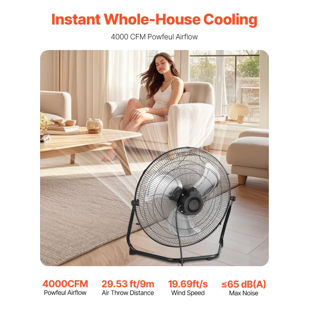 HIFANXFLOOR18 - 18" High-Speed Fan with 4000 CFM Airflow and 360° Tilt