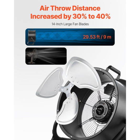 010873387252 - 14-Inch High-Velocity Fan with 360° Tilt & 3 Speeds