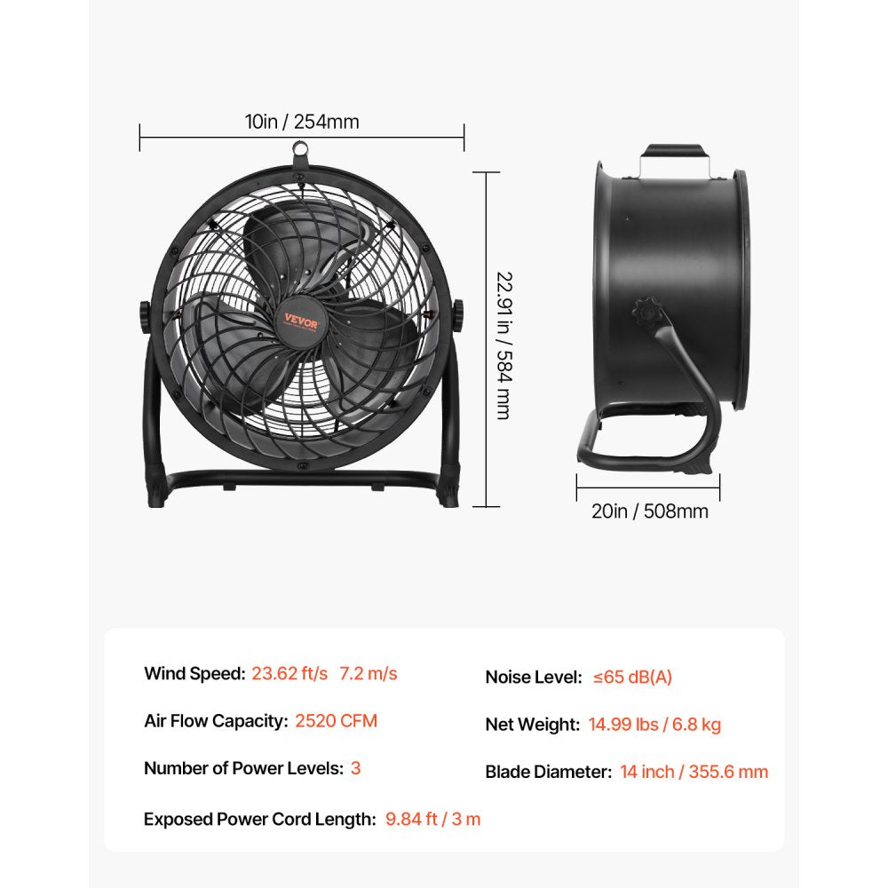 010873387252 - 14-Inch High-Velocity Fan with 360° Tilt & 3 Speeds