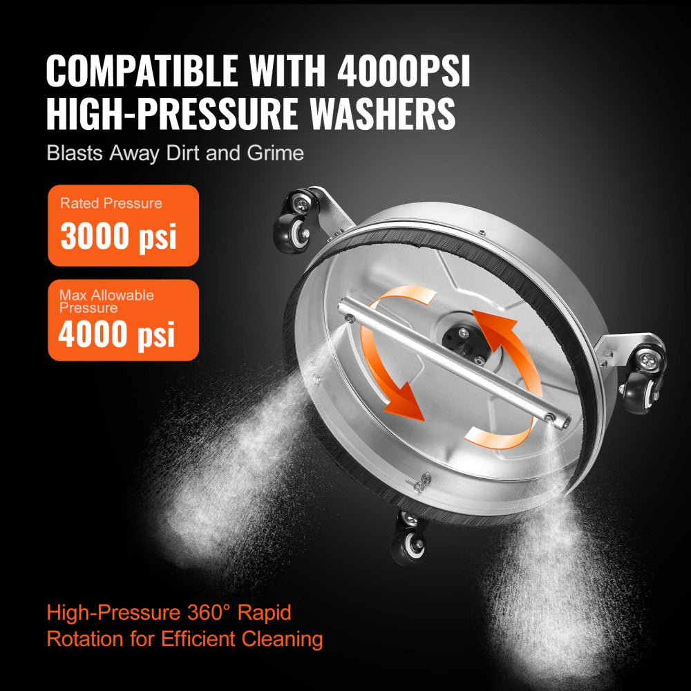 DD15S-1 - 15" VEVOR Stainless Steel Pressure Washer Cleaner with Wheels