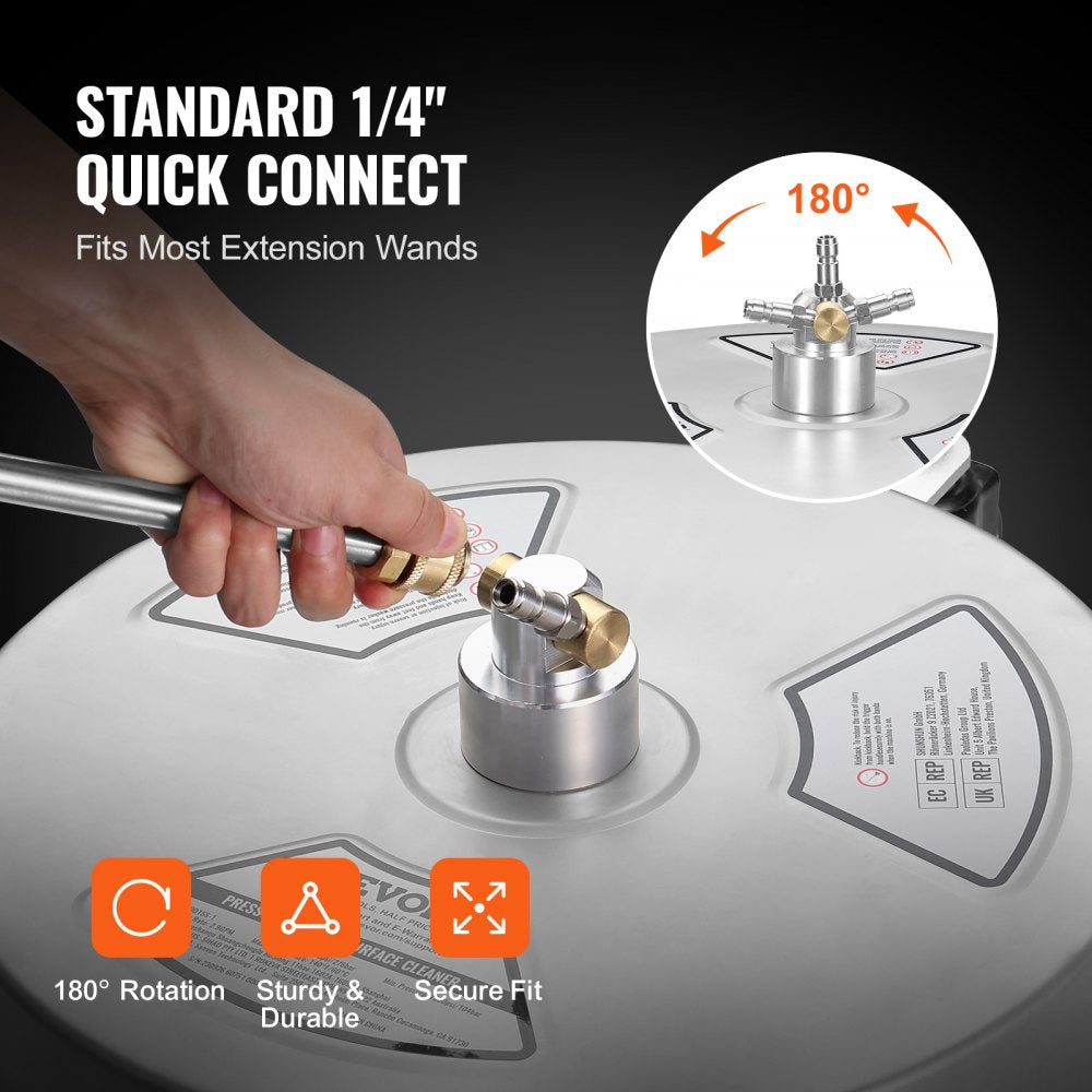 DD15S-1 - 15" Stainless Steel Surface Cleaner for 4000 PSI Pressure Washers