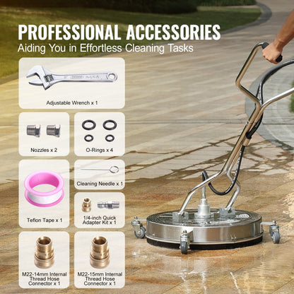 BS24S - 24" Stainless Steel Pressure Washer Cleaner for Efficient Outdoor Use