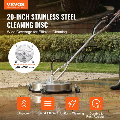 BS20S - 20" Stainless Steel Pressure Washer Surface Cleaner, 4500 PSI Performance