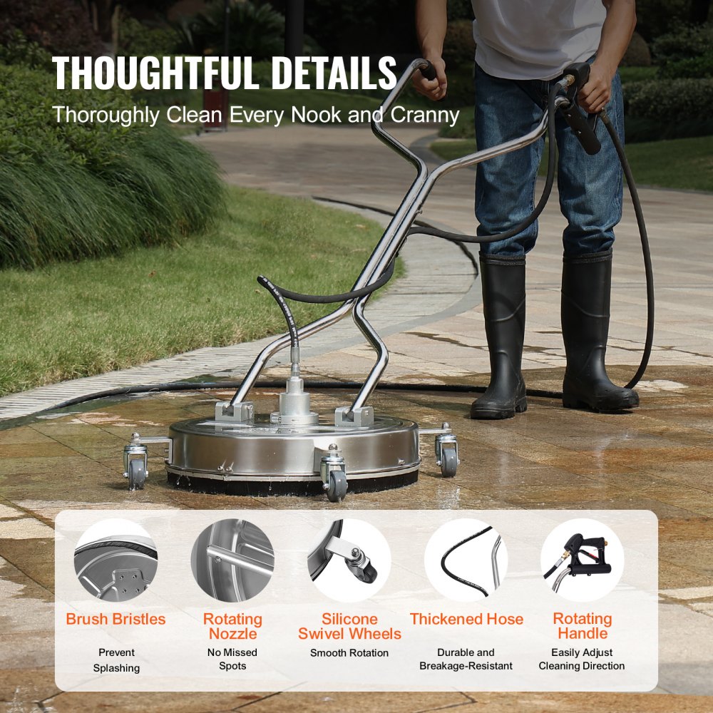 BS20S - 20" Stainless Steel Pressure Washer Surface Cleaner, 4500 PSI Performance