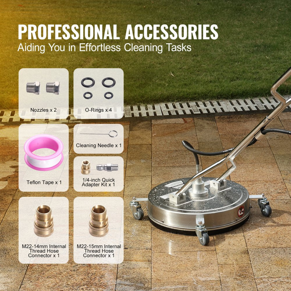 BS20S - 20" Stainless Steel Pressure Washer Surface Cleaner, 4500 PSI Performance