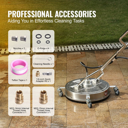 BS20S - 20" Stainless Steel Pressure Washer Surface Cleaner, 4500 PSI Performance