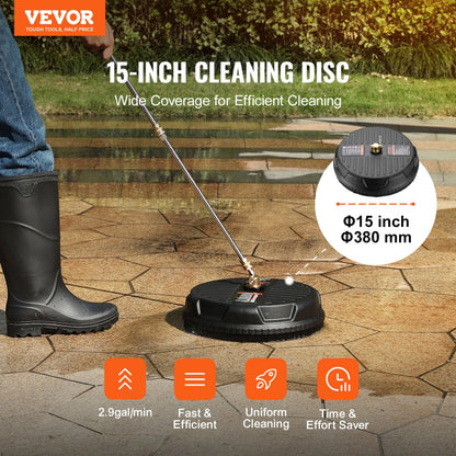 DD15P-1 - 15" VEVOR Pressure Washer Surface Cleaner, 4000 PSI, Lightweight Design