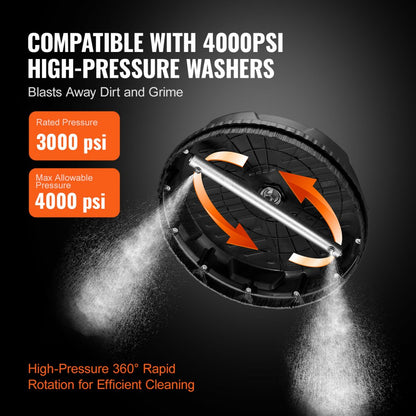 DD15P-1 - 15" VEVOR Pressure Washer Surface Cleaner, 4000 PSI, Lightweight Design