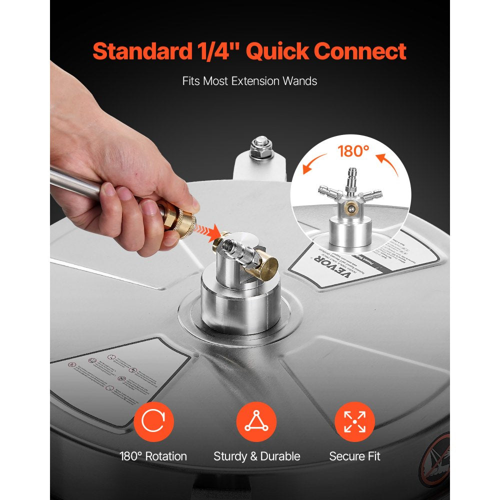 QD-XDP10 - 16.5" Stainless Steel Surface Cleaner with 4 Wheels