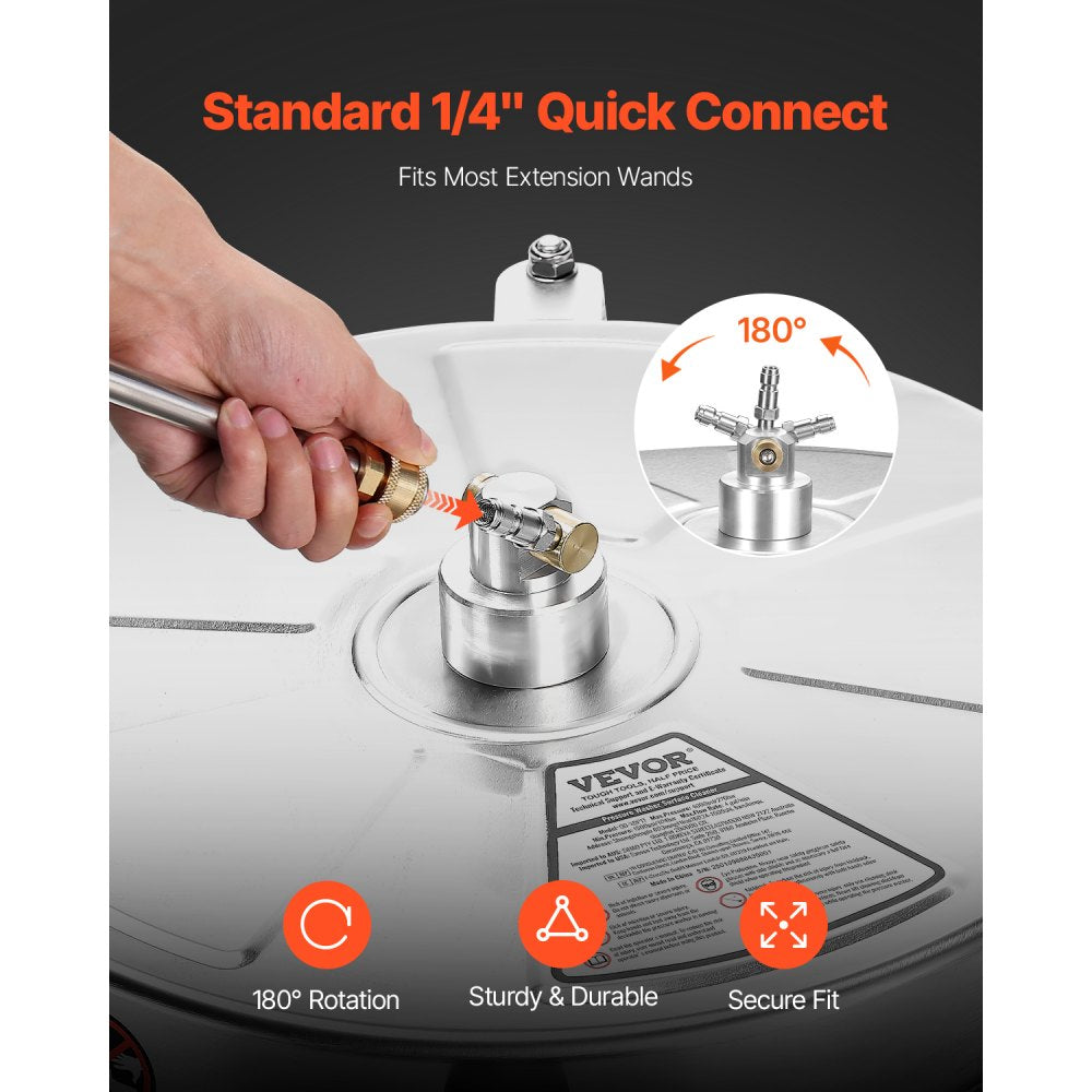 QD-XDP11 - 18" Pressure Washer Surface Cleaner, 4000 PSI, Effortless 360° Cleaning