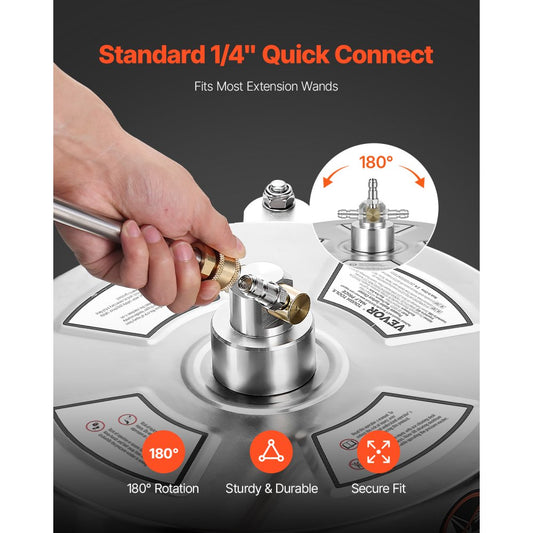 QD-XDP09 - 14" Pressure Washer Surface Cleaner with 360° Rotating Nozzles