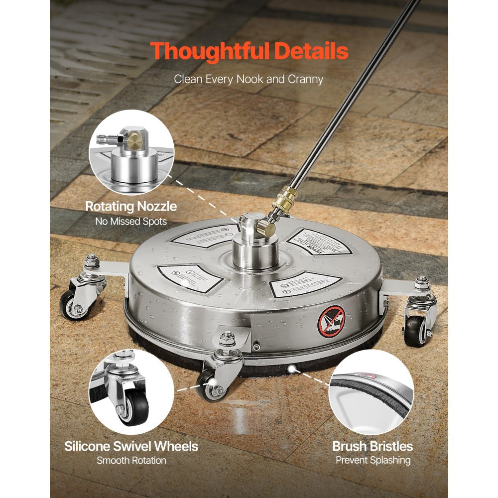 QD-XDP09 - 14" Pressure Washer Surface Cleaner with 360° Rotating Nozzles
