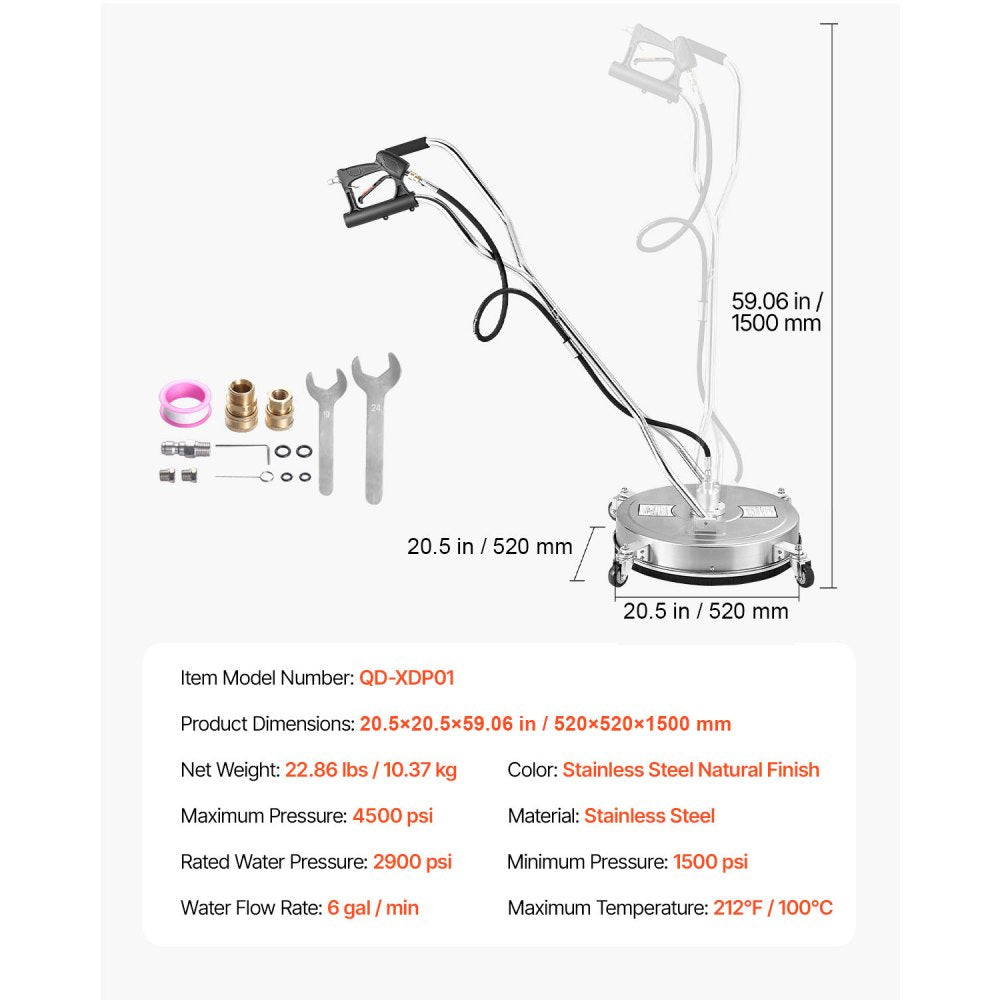 QD-XDP01 - 20" High-Pressure Surface Cleaner with 6 Gal/Min Flow Rate
