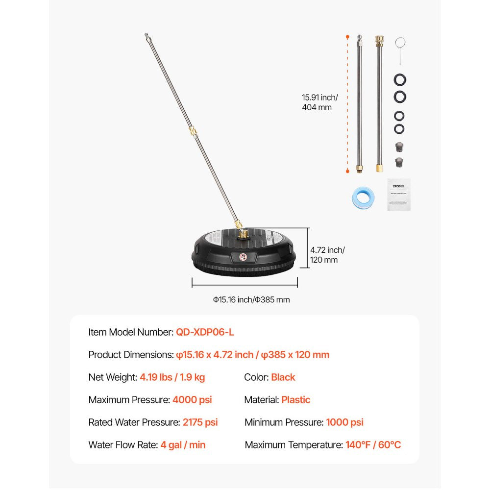 QD-XDP06-L - Efficient Surface Cleaner for Quick, Large Area Pressure Washing