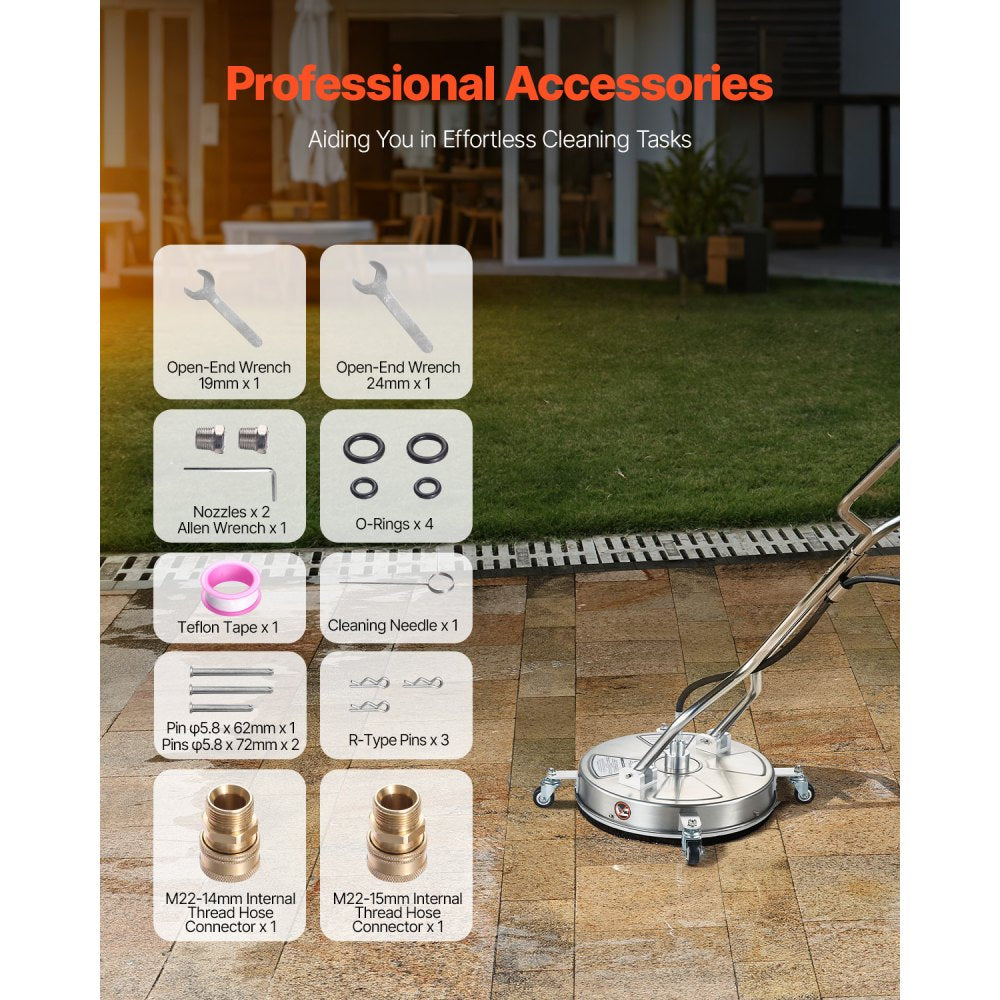 QD-XDP15 - 18" Pressure Washer Surface Cleaner with 4000 PSI Power