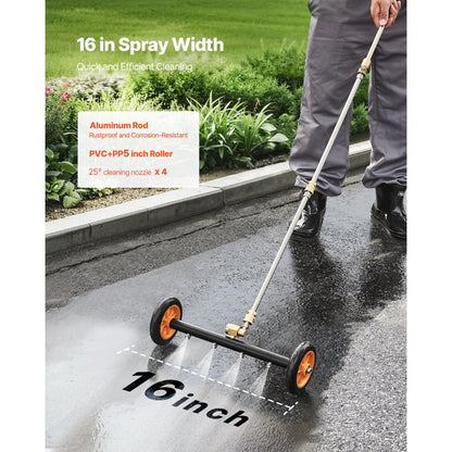 QD-QXQ01 - 16" Efficient Undercarriage Cleaner with 2 Wheels and Wands