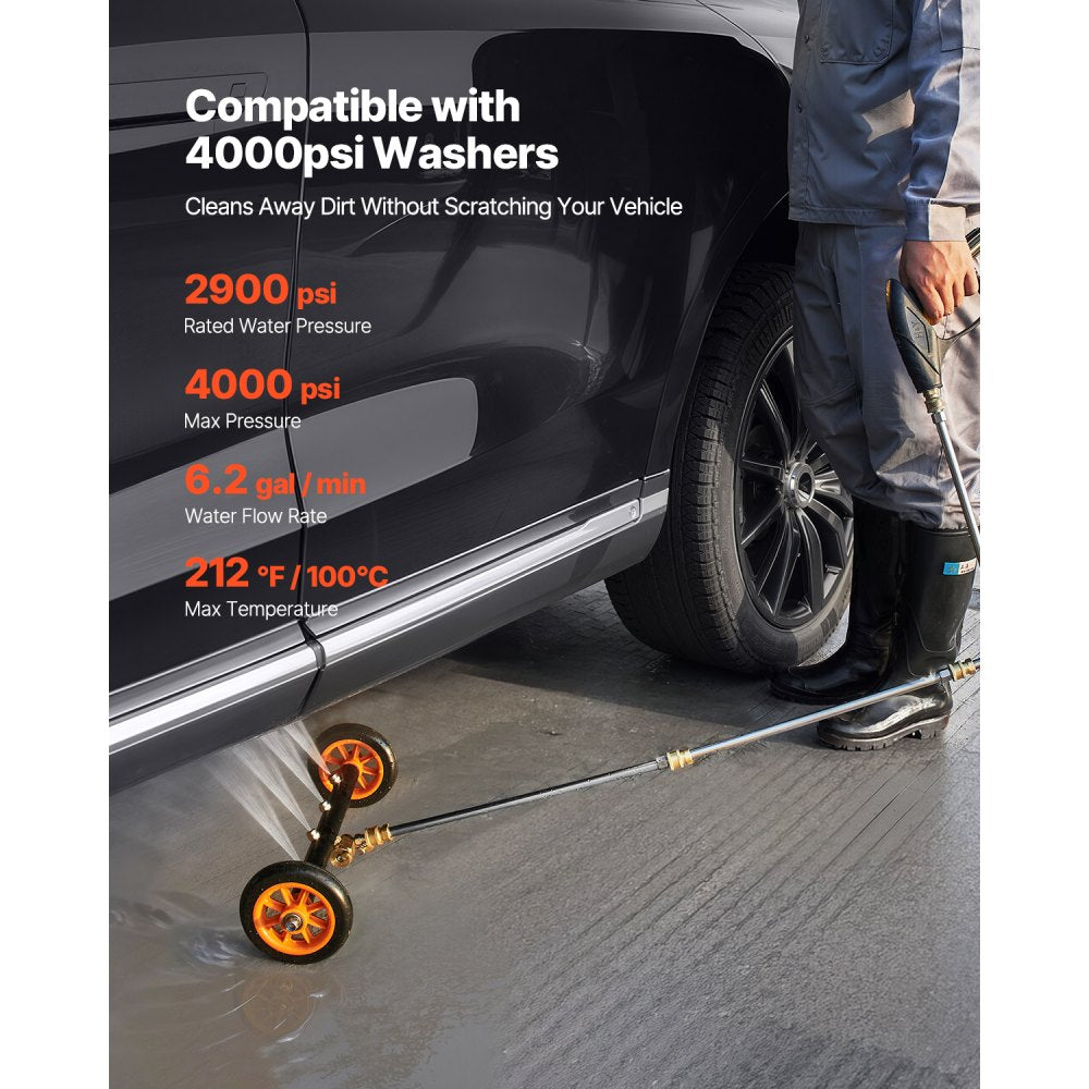 QD-QXQ01 - 16" Efficient Undercarriage Cleaner with 2 Wheels and Wands