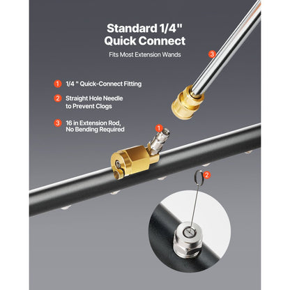 QD-QXQ01 - 16" Efficient Undercarriage Cleaner with 2 Wheels and Wands