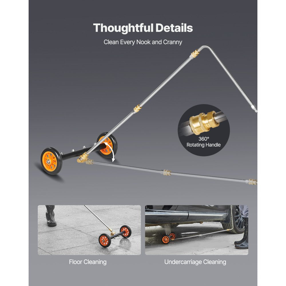 QD-QXQ01 - 16" Efficient Undercarriage Cleaner with 2 Wheels and Wands