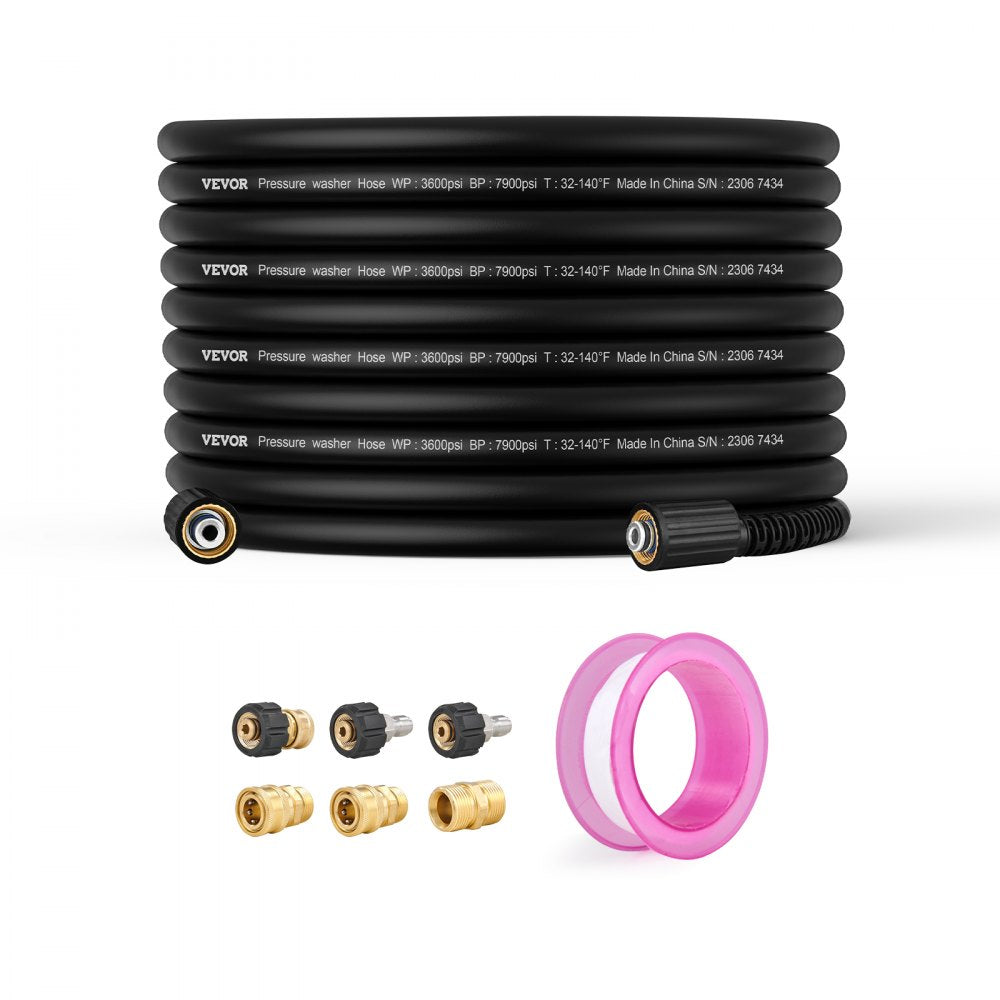 1/4" PVC Hose-100ft-8 set - Durable 100ft Kink-Resistant Pressure Washer Hose