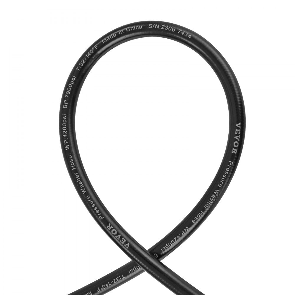 1/4" PE Hose-100ft-7 set - Durable 100ft Pressure Washer Hose with Kink Resistance
