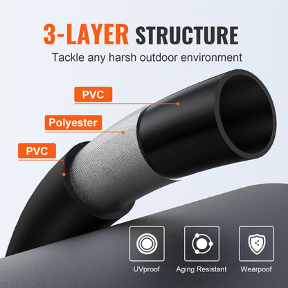 1/4" PVC Hose-25ft-4 set - Durable 25ft Kink-Free Pressure Washer Hose