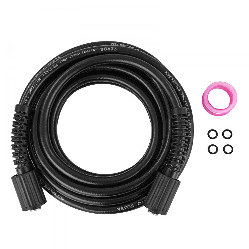 1/4" PVC Hose-50ft-6 set - Durable Kink-Free Pressure Washer Hose with M22-14mm Connector