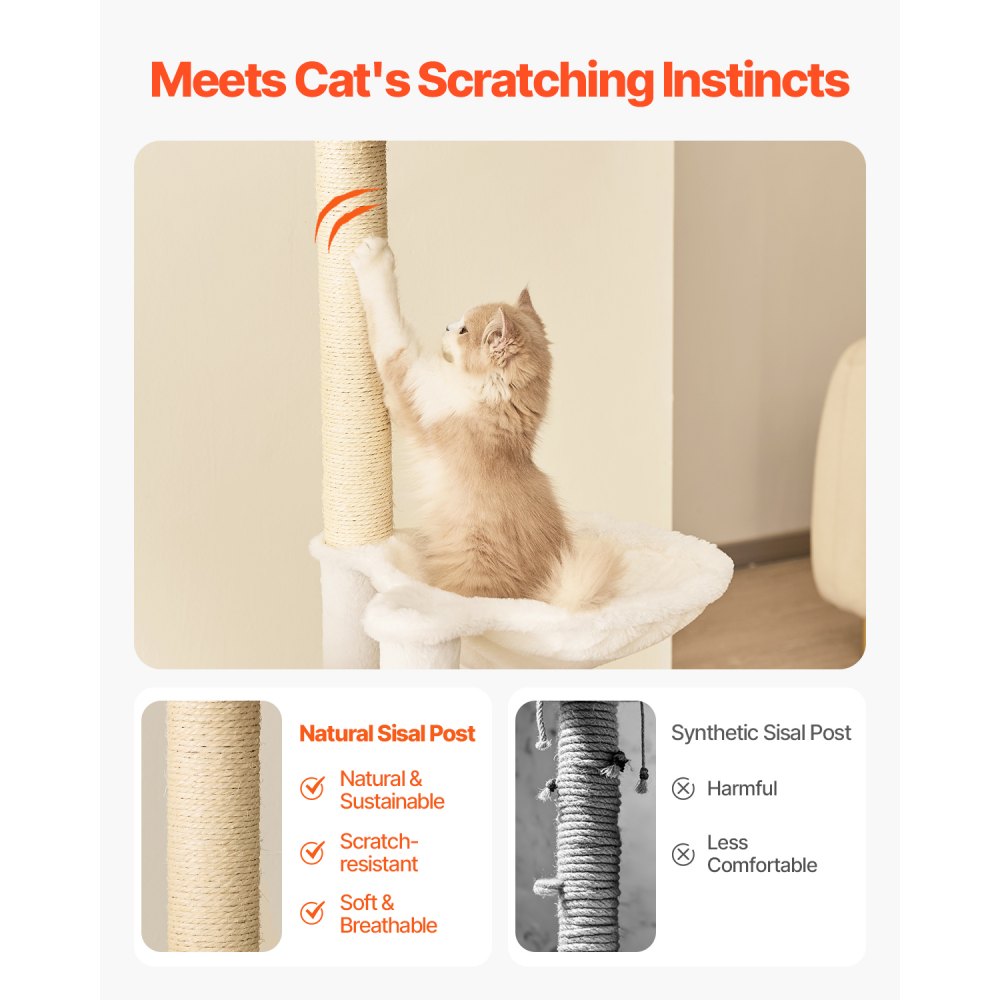 SSXG001 - 68.9" Modern Cat Tree with Multi-Level Design & Washable Cushions
