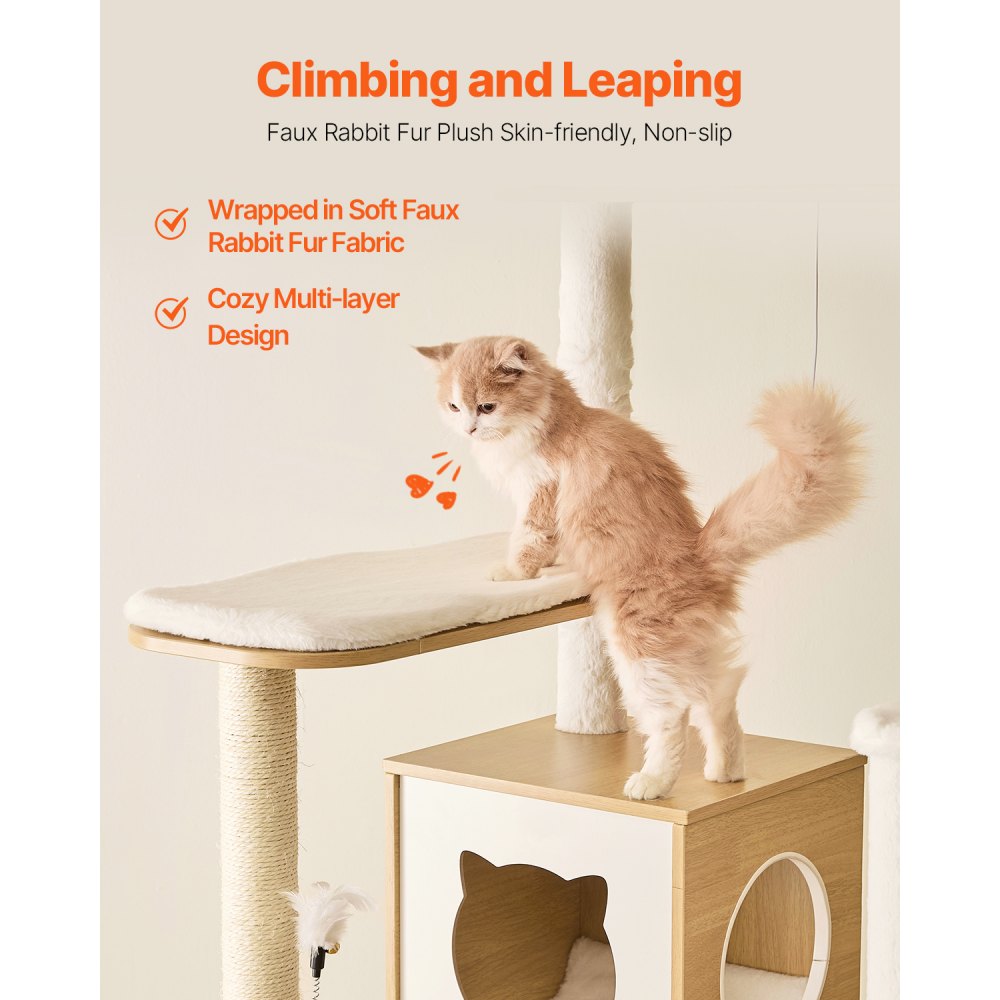 SSXG001 - 68.9" Modern Cat Tree with Multi-Level Design & Washable Cushions