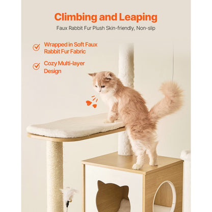 SSXG001 - 68.9" Modern Cat Tree with Multi-Level Design & Washable Cushions