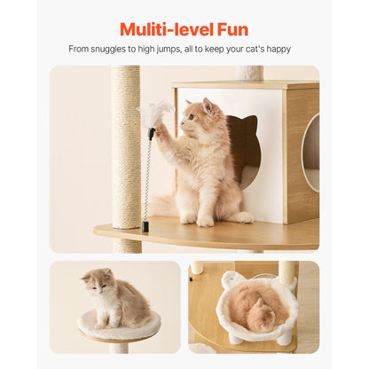 SSXG001 - 68.9" Modern Cat Tree with Multi-Level Design & Washable Cushions