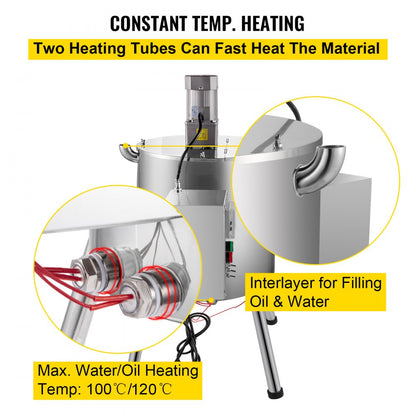 YK-15L - 15L Stainless Steel Lipstick Filling Machine with Thermostat