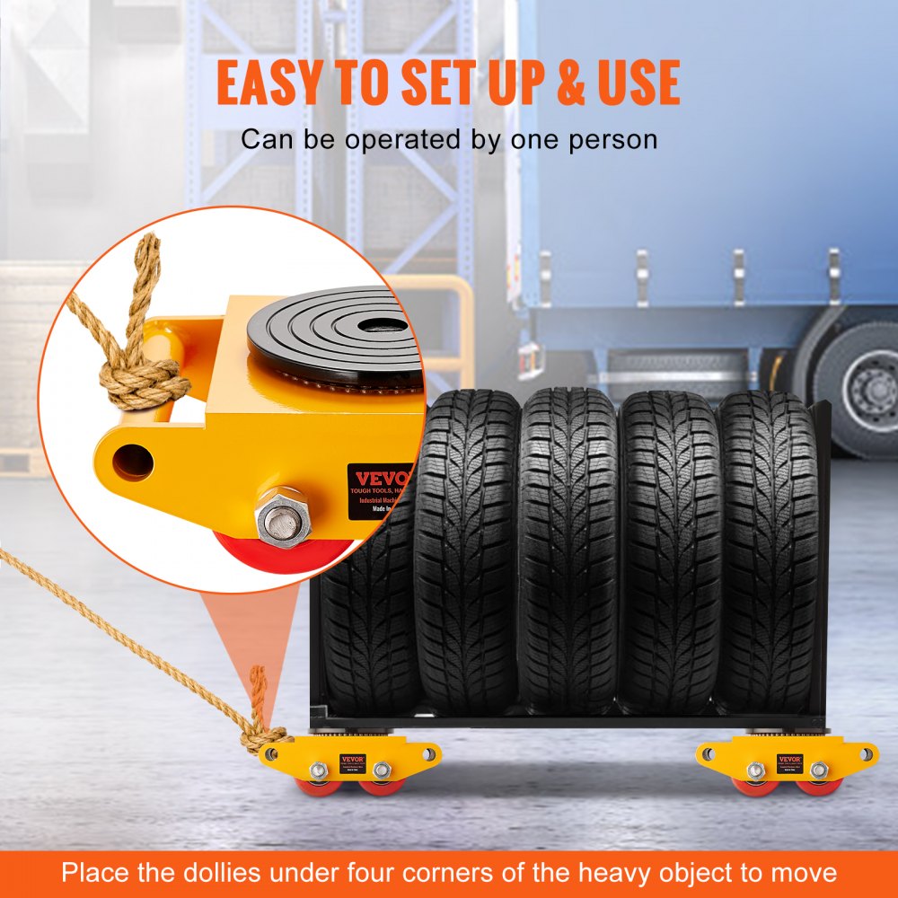 GYZU-6T - Heavy-Duty Skate Dolly for 13,200 lbs Industrial Equipment Movement