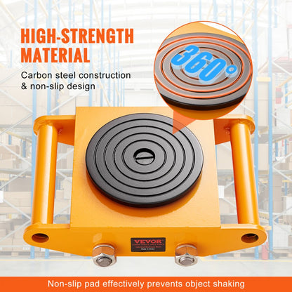 GYZG-6T*4 - Heavy-Duty Carbon Steel Dolly for Loads Up to 26,455 lbs