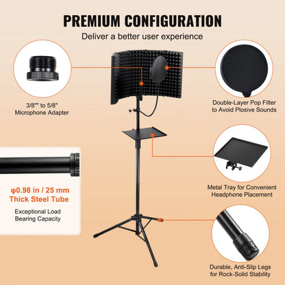 AK-V3 - 5-Panel Microphone Isolation Shield for Superior Audio Clarity