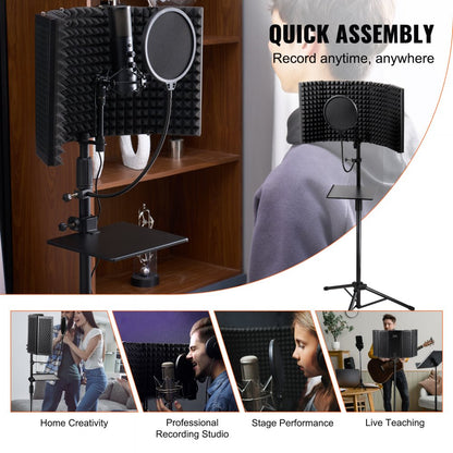 AK-V3 - 5-Panel Microphone Isolation Shield for Superior Audio Clarity