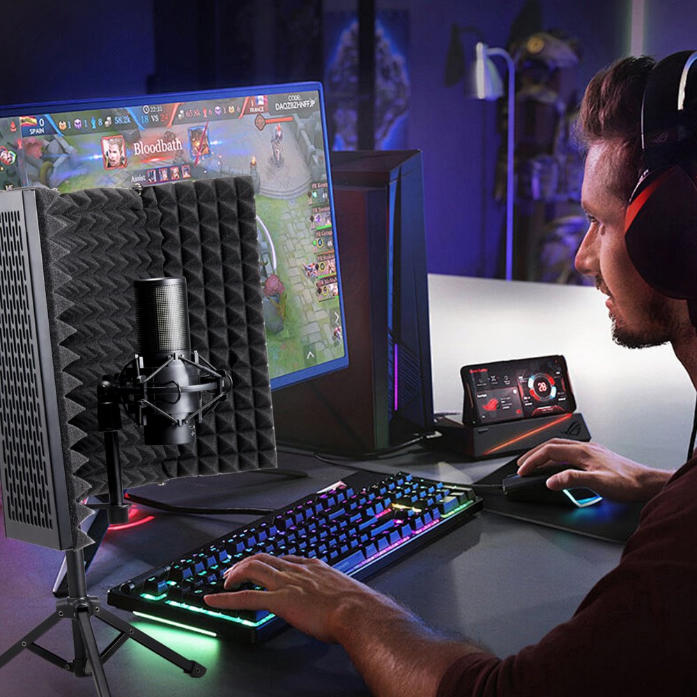 AK-V2 - Portable 5-Panel Microphone Isolation Shield for Home Recording