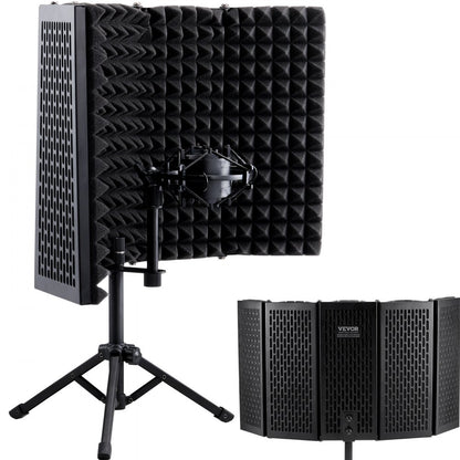 AK-V2 - Portable 5-Panel Microphone Isolation Shield for Home Recording