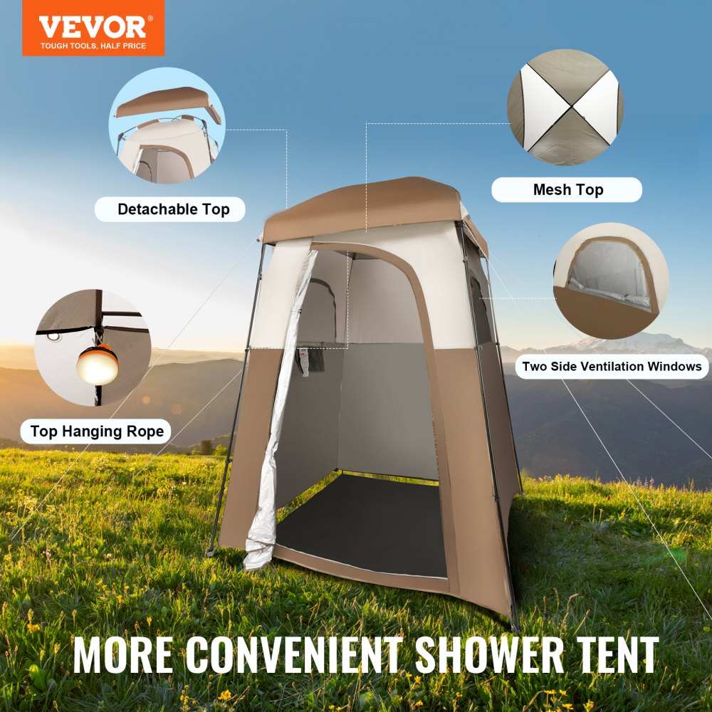 SSPT001 - 66" Waterproof Camping Shower Tent with Privacy & Ventilation