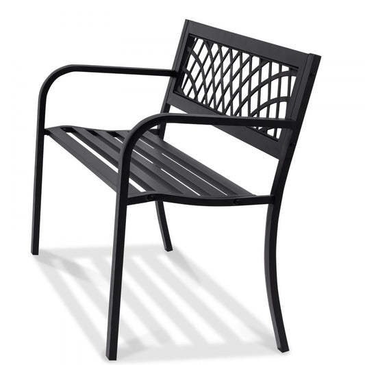 wkl-734 - 46" Metal Outdoor Bench for 1-3 People, Durable & Comfortable