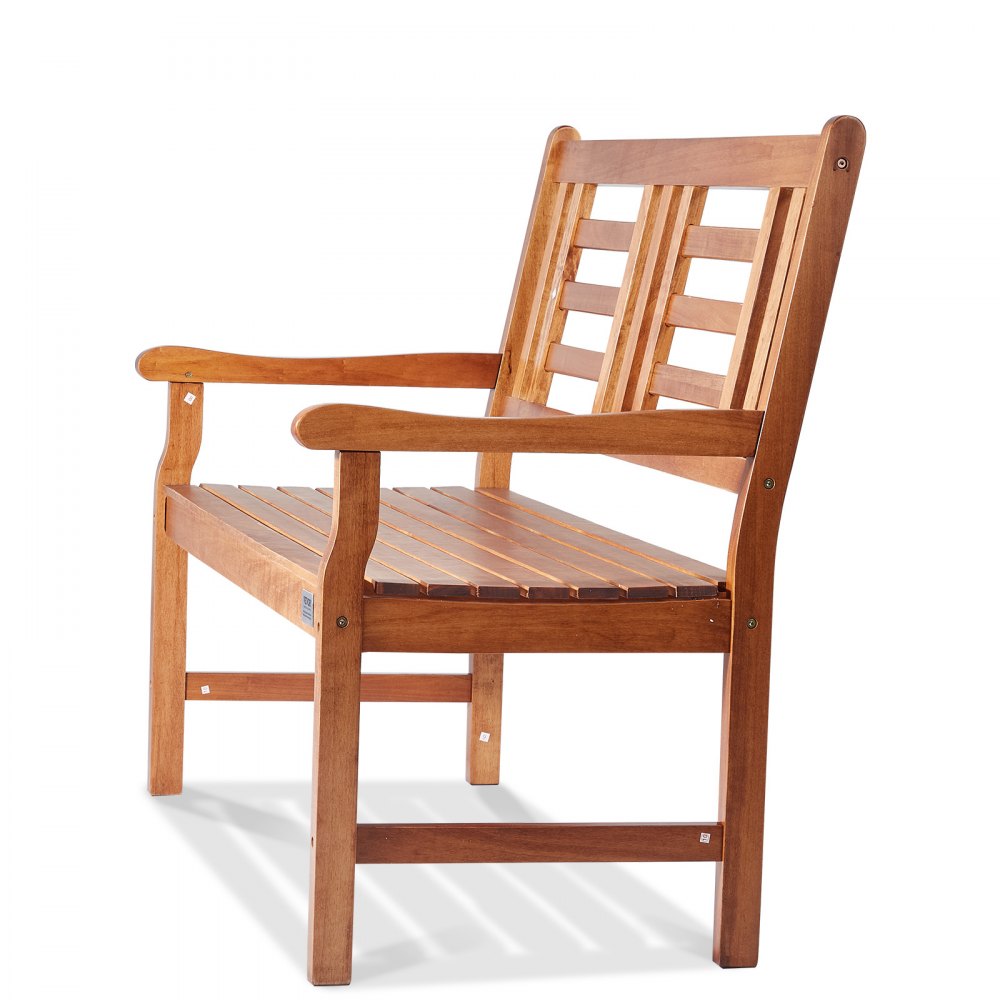 YQ-128 - 48" Solid Wood Outdoor Bench, 700 lbs Capacity, Quick Assembly